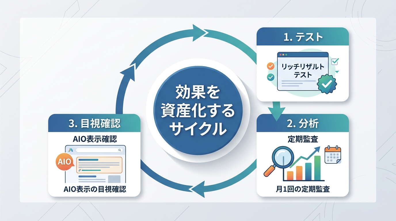 実装した構造化データのAIO露出効果をどのように測定し、集客資産として磨き上げるべきか?