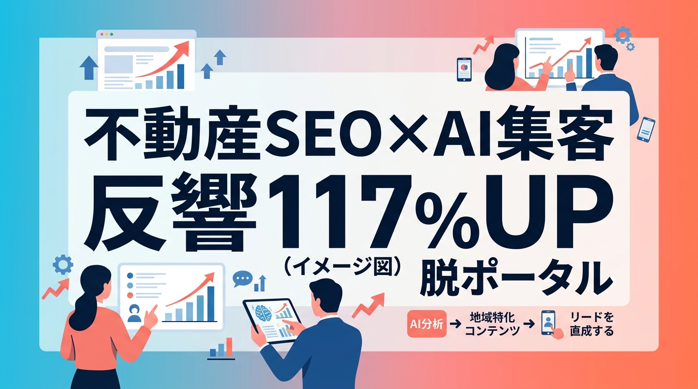不動産会社のSEO集客をAIで加速！地域特化でポータルに頼らず反響を増やす運用術