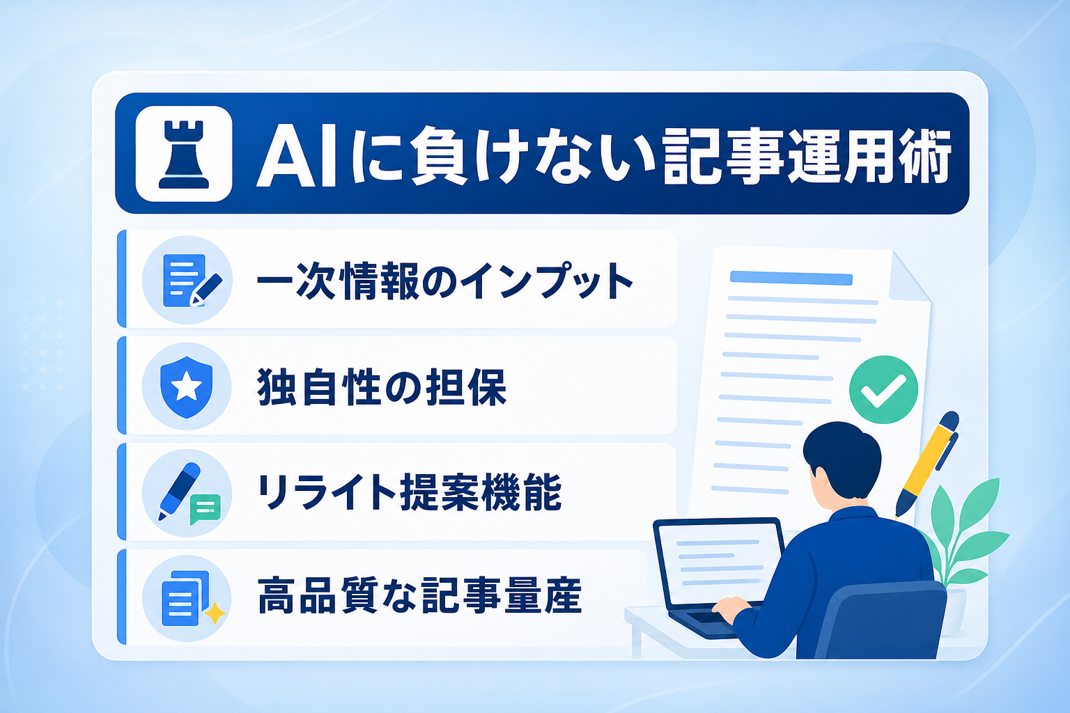 AIに負けない高品質な記事を量産するには？AutoAIOで専門性と独自性を担保する運用術とは？