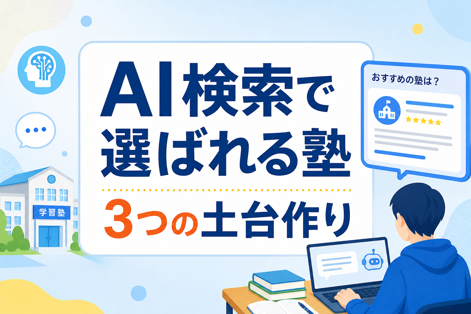 学習塾のAI検索集客｜AIに「おすすめの塾」と回答させるための3つの土台作り