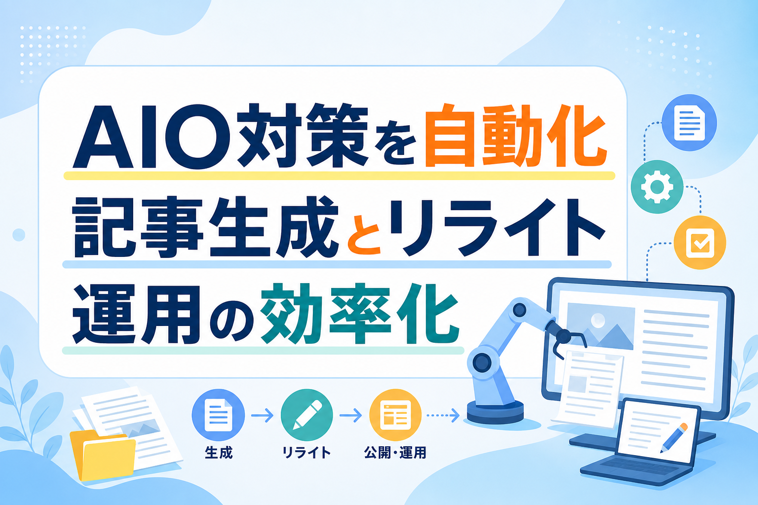 AIO対策の自動化でできること｜承認率95%の事例から学ぶ記事生成とリライトの効率化
