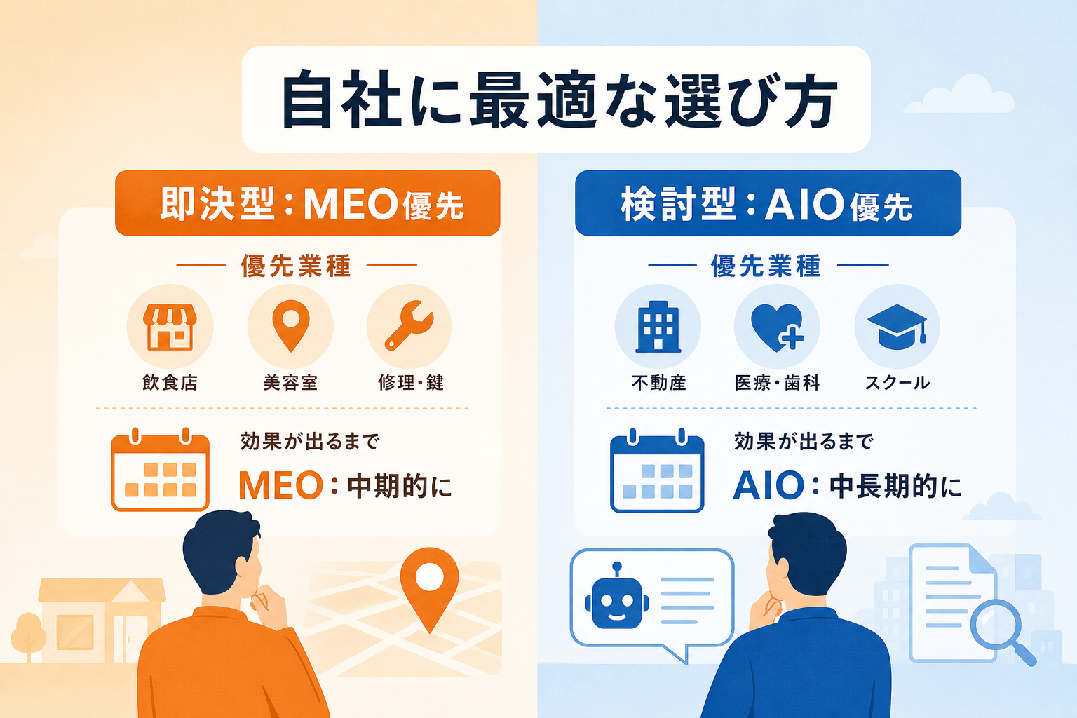 自社に最適な施策は？AIO対策とMEOを比較検討する判断基準とは？