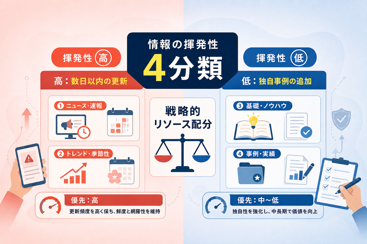 情報の揮発性に基づいた4つの更新ストラテジーとは？