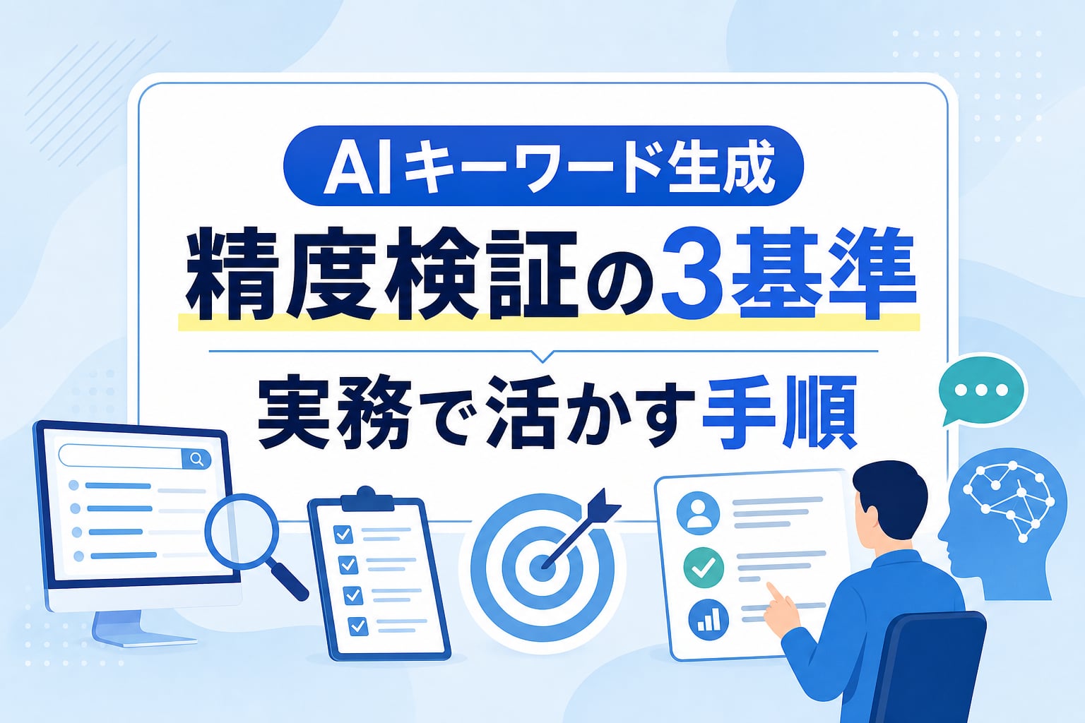 AIキーワード生成の精度検証手順|検索意図とデータで実務に活かす3つの評価基準