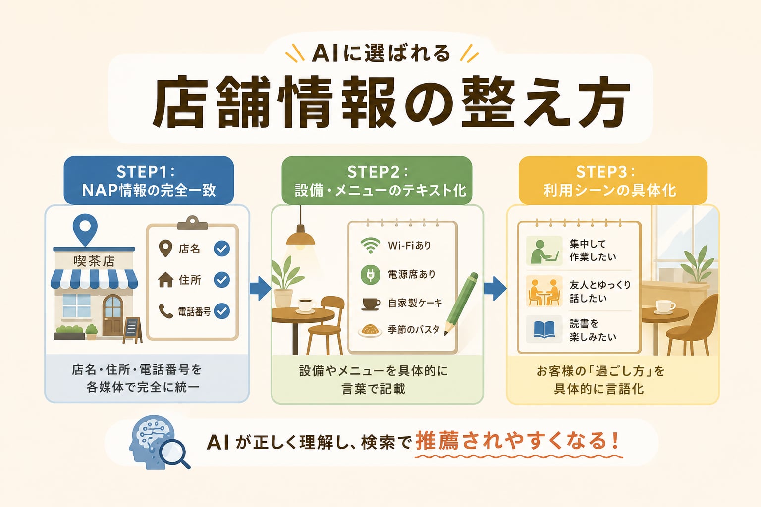 AI検索で自店を推薦させるために必要な店舗情報の整え方とは何か？