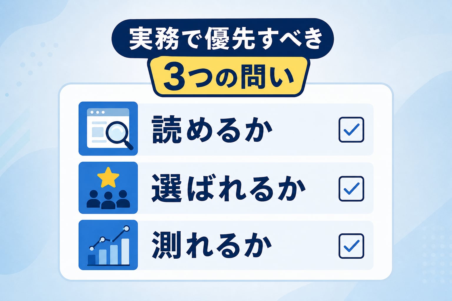実務においてどの用語を使い、どの施策を優先すべきか?