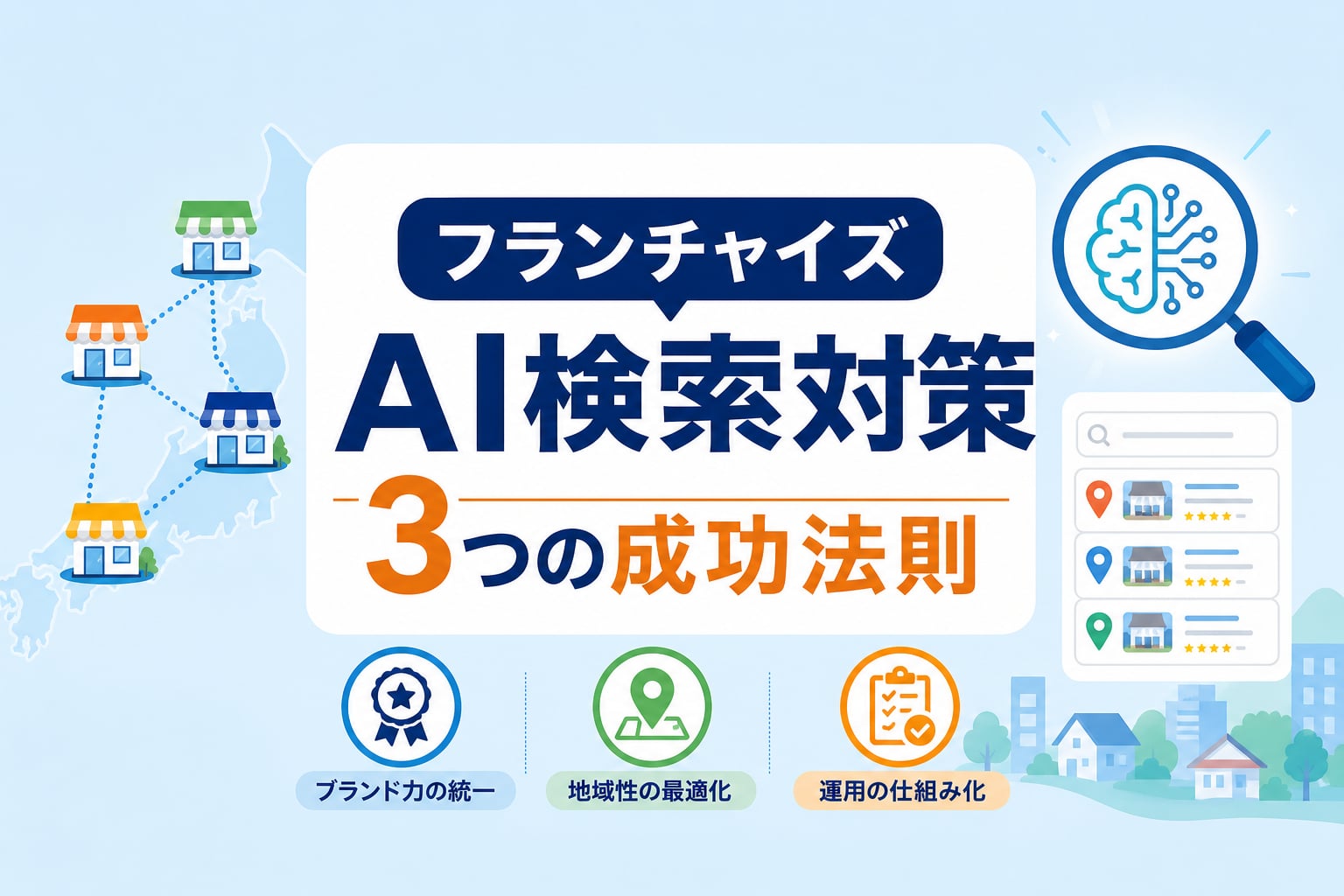 フランチャイズのAIO対策｜多店舗展開でブランド力と地域性を両立する3つの運用ポイント