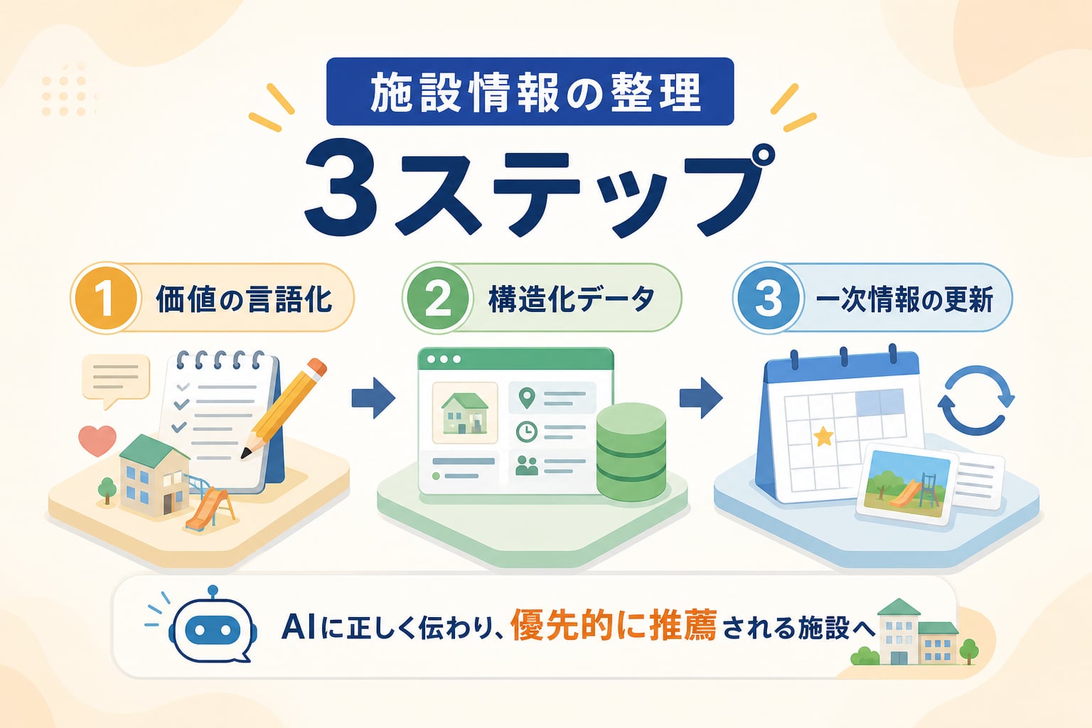AI検索集客を最大化する施設情報の整理3ステップとは？